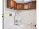 Bright laundry room with ample storage cabinets and a utility sink at 6605 Pemberton Sage Ct, Seffner, FL 33584