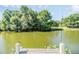 Scenic view of the lake from a wooden dock, featuring fishing poles at 6605 Pemberton Sage Ct, Seffner, FL 33584