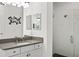Modern bathroom with vanity and walk-in shower at 7135 Graybrook Dr, Wesley Chapel, FL 33545