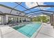 Modern, screened-in pool and spa with ample patio space for lounging at 7135 Graybrook Dr, Wesley Chapel, FL 33545