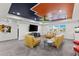 Game room with unique ceiling, large TV, and seating at 7135 Graybrook Dr, Wesley Chapel, FL 33545