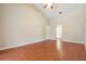 Bedroom featuring hardwood floors and a ceiling fan at 3501 Country Creek Ln, Valrico, FL 33596