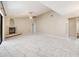 Open living room with fireplace, fan, and modern tile flooring at 3501 Country Creek Ln, Valrico, FL 33596