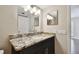 Granite countertop bathroom vanity with and sinks at 8693 Bardmoor Blvd # 308B, Seminole, FL 33777