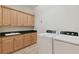 Spacious laundry room with ample storage space, sink, granite countertops, and tile floor at 4108 W San Luis St, Tampa, FL 33629