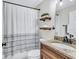 Updated bathroom with granite vanity, and updated fixtures at 805 Woodcarver Ln, Brandon, FL 33510