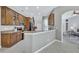 Eat-in kitchen with breakfast bar and granite countertops at 805 Woodcarver Ln, Brandon, FL 33510