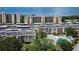 Aerial view of condo community and pool at 2616 Cove Cay Dr # 506, Clearwater, FL 33760