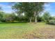 Large backyard with mature trees and grassy area at 21631 Cormorant Cove Dr, Land O Lakes, FL 34637