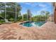 Refreshing screened pool with brick decking and a spa at 21631 Cormorant Cove Dr, Land O Lakes, FL 34637