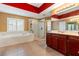 Main bathroom with double vanity, shower, and separate tub at 21631 Cormorant Cove Dr, Land O Lakes, FL 34637