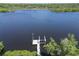 Aerial view of a private dock on the river at 2628 River Bend Dr, Ruskin, FL 33570