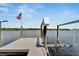 Private boat dock with lift and American flag at 2628 River Bend Dr, Ruskin, FL 33570