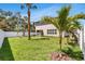 Expansive backyard featuring lush green grass, tall palm trees, and a privacy fence, perfect for outdoor living at 2509 N Glenwood Dr, Tampa, FL 33602