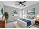 Bedroom with ceiling fan and window, nicely decorated at 2220 Grenadier Dr # 2220, Sun City Center, FL 33573