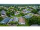 Aerial view of neighborhood featuring houses, roads, and lush trees at 2220 Grenadier Dr # 2220, Sun City Center, FL 33573