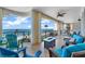 Enjoy ocean views from this spacious balcony complete with seating and outdoor living space at 16300 Gulf Blvd # 300B, Redington Beach, FL 33708