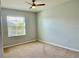 Neutral bedroom filled with natural light showcasing carpet flooring and a ceiling fan at 3800 Silverlake Way, Wesley Chapel, FL 33544