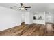 Spacious living room with hardwood floors and ceiling fan at 5307 Burgner St, Port Charlotte, FL 33981