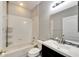 Clean bathroom with tub shower combo at 803 Parsons Pointe St, Seffner, FL 33584