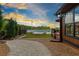 Relaxing backyard oasis with lake view and seating area at 17501 Brown Rd, Odessa, FL 33556
