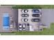 An amazing floor plan showing a six-car garage and a nice pool at 831 Bay Point Dr, Madeira Beach, FL 33708