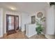 Inviting entryway with double doors and decorative accents at 429 Flamingo Dr, Apollo Beach, FL 33572