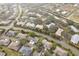 High-angle view of homes nestled amongst lush greenery at 1606 Laughton Pl, Sun City Center, FL 33573