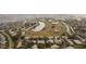 Aerial view of community, showcasing homes and green spaces at 1606 Laughton Pl, Sun City Center, FL 33573