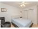 Simple bedroom with double bed, light flooring and ample closet space at 11200 102Nd Ave # 60, Seminole, FL 33778