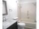 Clean bathroom with a shower-tub, classic vanity, and updated hardware at 1306 Idlewood Dr # 53, Sun City Center, FL 33573
