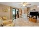 Cozy living area showcasing a view to a relaxing patio at 7131 El Dewitt St, Zephyrhills, FL 33541