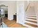 Elegant staircase with hardwood treads and white risers at 3104 W Fielder St, Tampa, FL 33611