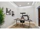 Bright home office with a large desk and modern art at 912 Channelside Dr # 2316, Tampa, FL 33602