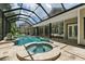 Inviting, freeform pool and spa with a screened enclosure at 638 Limona Woods Dr, Brandon, FL 33510