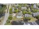 Aerial view of the community, including a pool and lake at 3265 Haviland Ct # 302, Palm Harbor, FL 34684