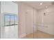 Large walk-in shower with glass enclosure and water view at 2910 W Barcelona St # 802, Tampa, FL 33629