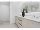 Bathroom with a double vanity and modern light fixtures at 5120 Marina Way # 8805, Tampa, FL 33611