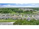 Community aerial view in a suburban neighborhood with many mature trees at 6248 Bradford Woods Dr, Zephyrhills, FL 33542