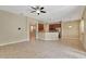 Open concept kitchen with island and stainless steel appliances at 10906 Holly Cone Dr, Riverview, FL 33569