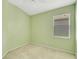 Light green painted bedroom with a window and carpet at 10906 Holly Cone Dr, Riverview, FL 33569