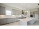 Modern kitchen with gray cabinetry, white countertops, and a large island at 10324 Longmeadow Ave, Parrish, FL 34219