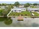Waterfront home featuring a private dock and backyard at 2624 Society Dr, Holiday, FL 34691