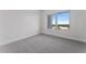 Bright bedroom features gray carpeting and a large window with neighborhood views at 2910 W Barcelona St # 903, Tampa, FL 33629