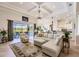 Relaxing living room featuring a sectional sofa and access to a screened patio at 225 Pesaro Dr, North Venice, FL 34275