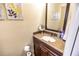 Clean and updated half bathroom with granite vanity top at 6504 Abaco Dr # 101, Apollo Beach, FL 33572