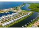 Aerial view of waterfront property and community at 549 Bahia Beach Blvd, Ruskin, FL 33570