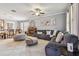 Relaxing living room featuring a large sectional sofa and comfortable seating at 10012 Sage Creek Dr, Ruskin, FL 33573