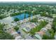 Aerial view of a lakefront townhome community at 3364 W Wyoming Cir, Tampa, FL 33611