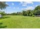 Large backyard with a pond view and plenty of green space at 212 Excalibur Ct, Brandon, FL 33511